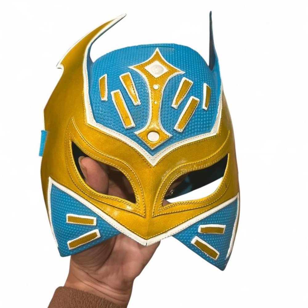 Vintage Y2K 2012 WWE Blue and yellow El Dorado mask